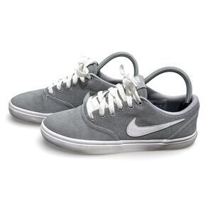 Nike SB Check Solarsoft Canvas Skate Sneakers Grey White Men's Size 7